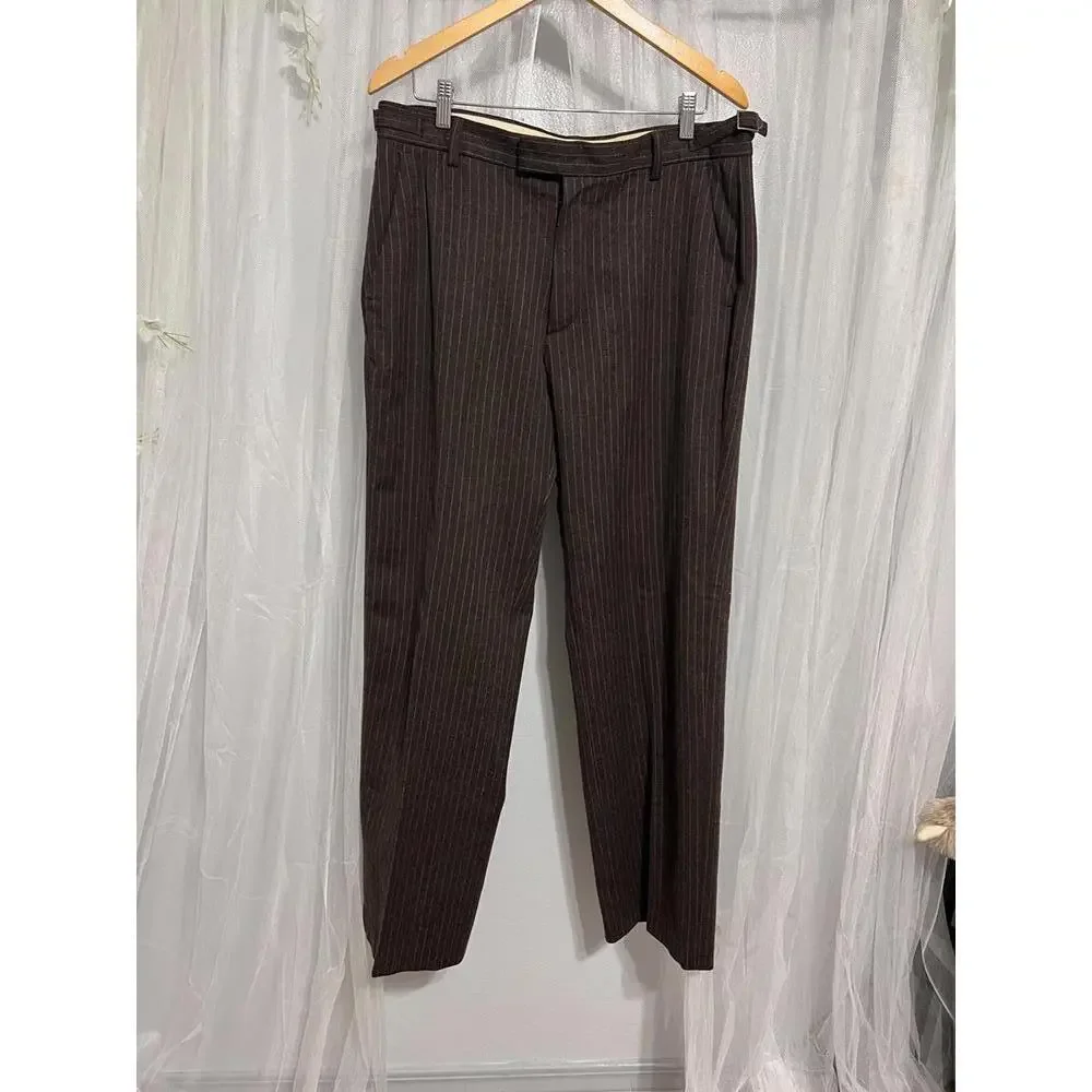 Men's Banana Republic Brown‎ Pinstripe Dress Pants 34/34